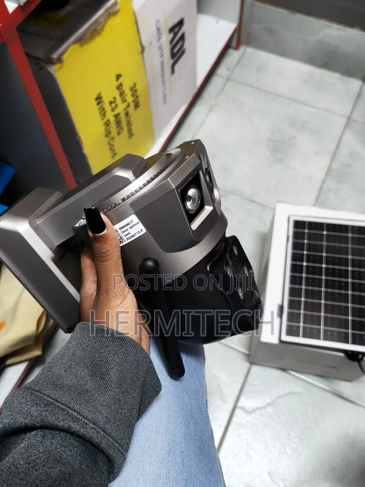 Two-Way Audio System Solar Camera With 2 Screen PTZ Cameras