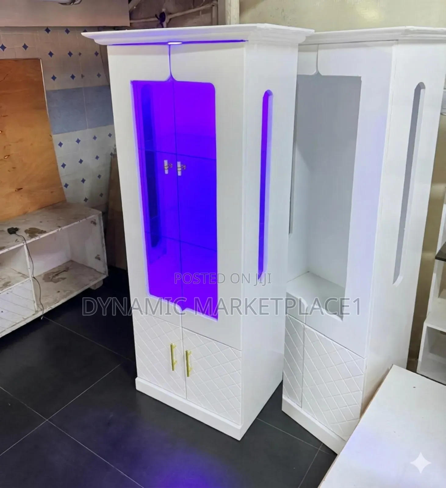 Modern Kitchen Cabinet White Led Display Cabinet