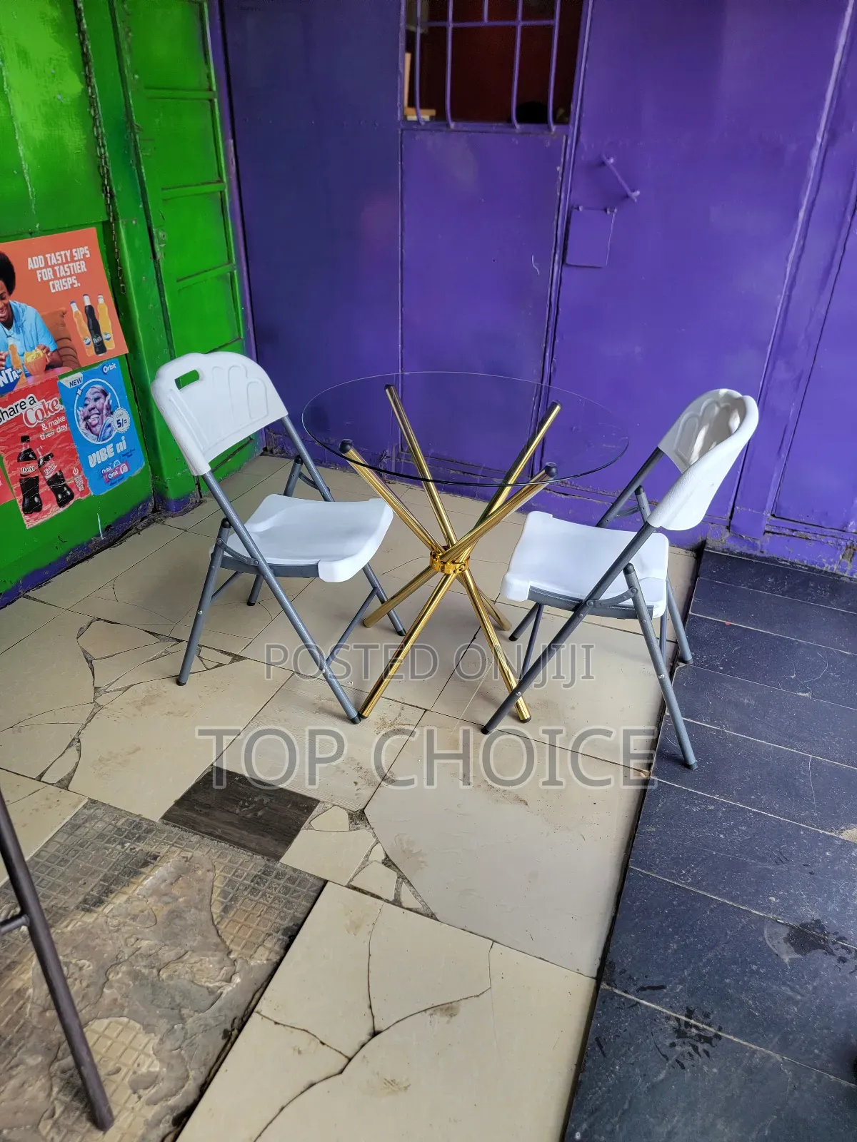 Outdoor Table With Foldable Chairs