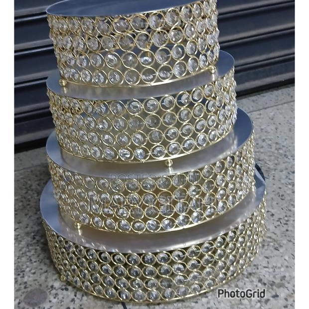 4pcs Iron Top With Crystals Cake Stand