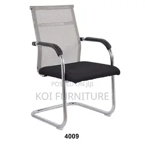 Office Chairs; Black Office Visitor Mesh Chair With Sled Base