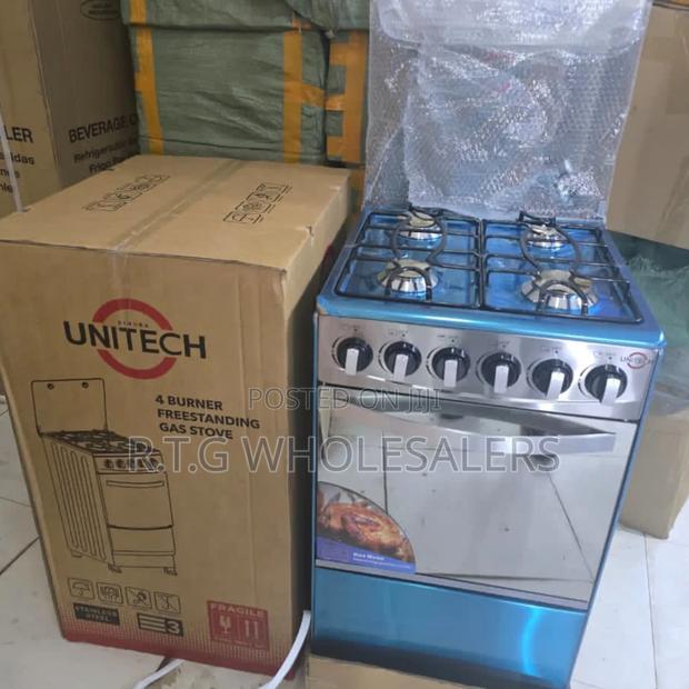 Unitech 50x55 Silver Gas Cooker 4 Burner Auto Ignition
