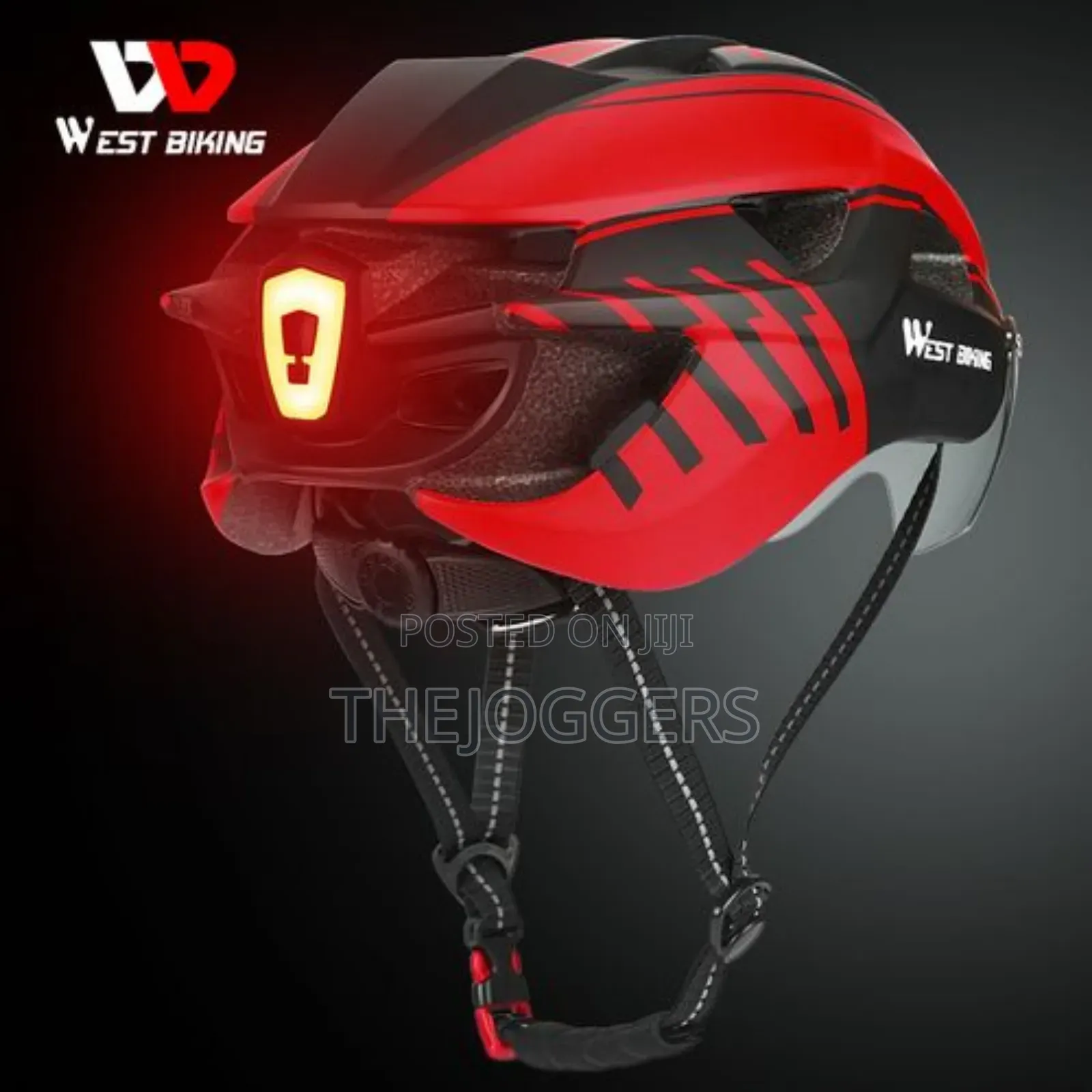 West Biking Bicycle Helmet With Taillight Goggles Sun Visor Lens