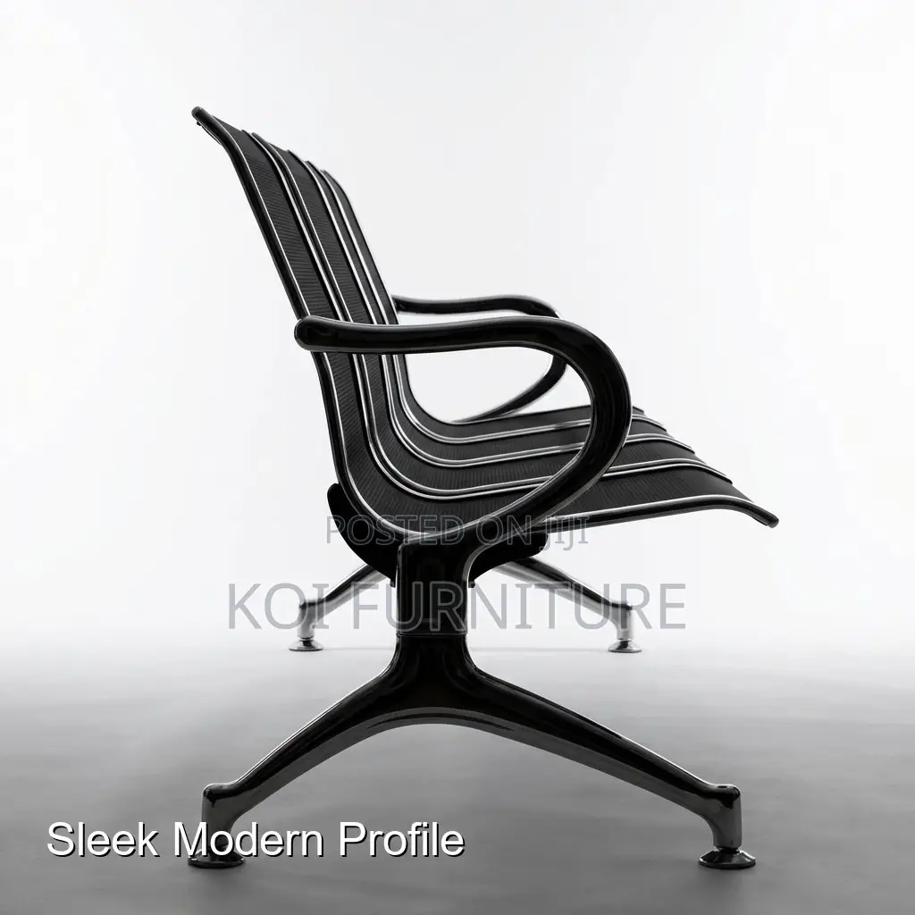 Office Bench; Three Seaters Metallic Office Bench