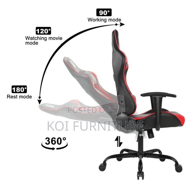 Office Chairs; Ergonomic Racing Style Gamers Seats - thumbnail 4