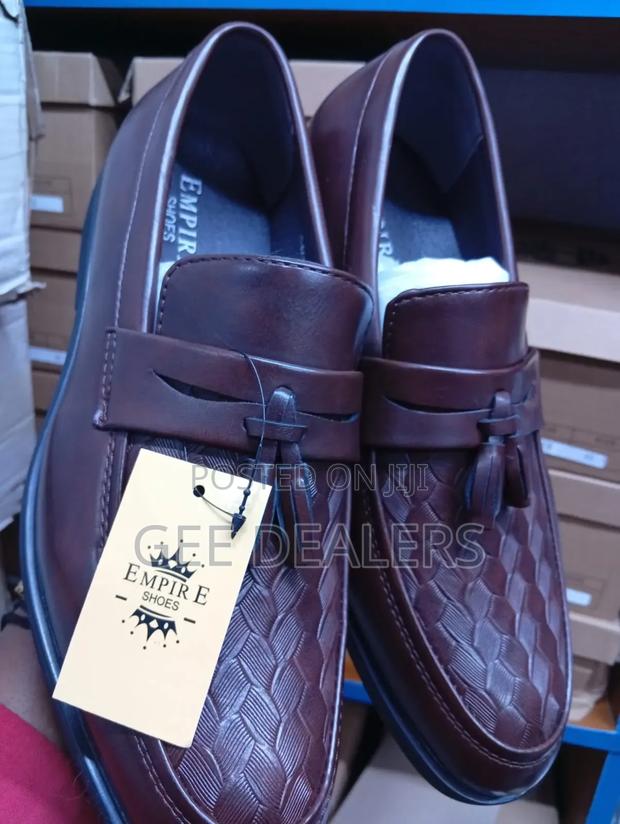 Empire Dark Tan Official Shoes, Slip-on Official Shoes