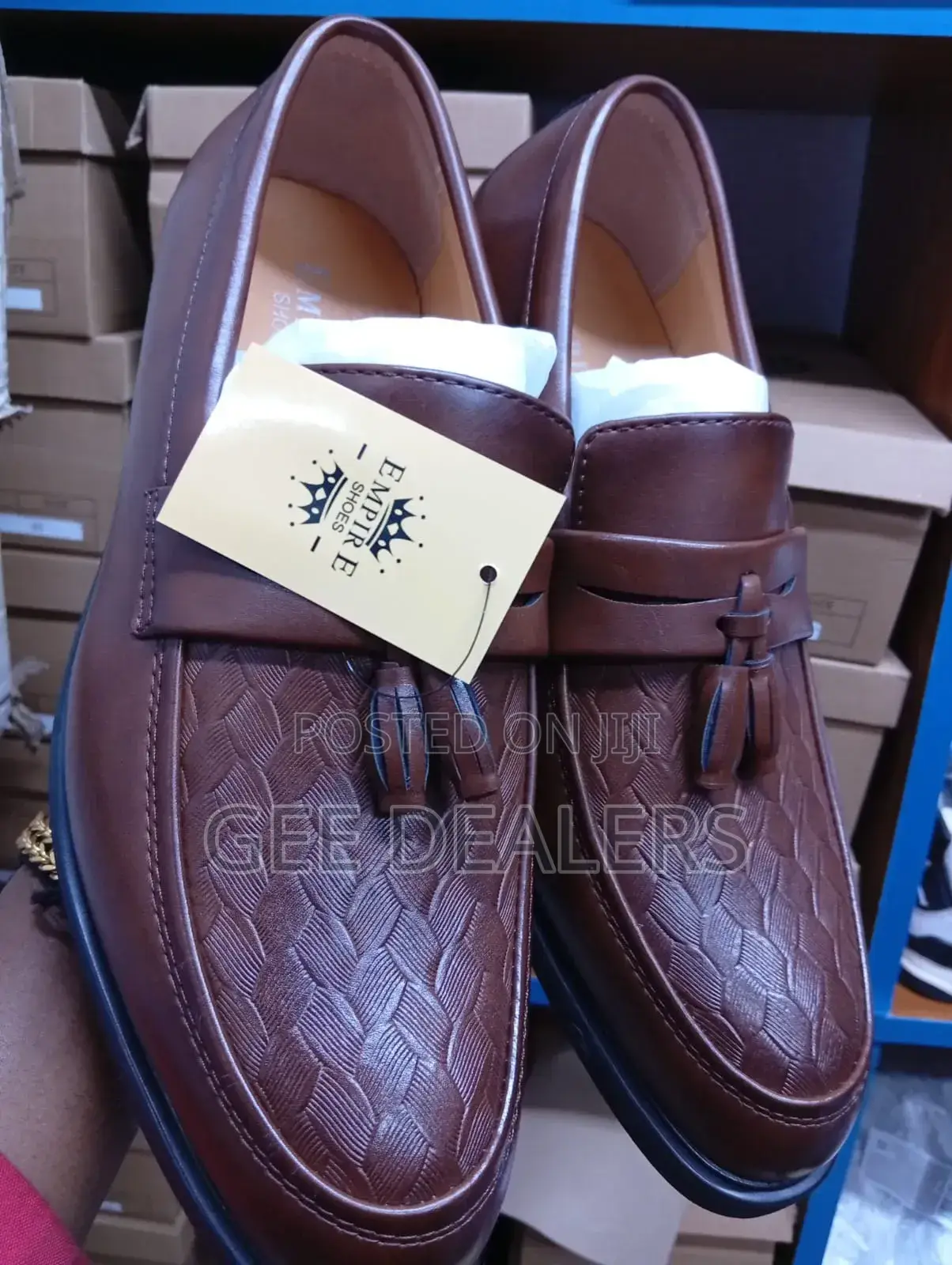 Empire Dark Tan Official Shoes, Slip-on Official Shoes