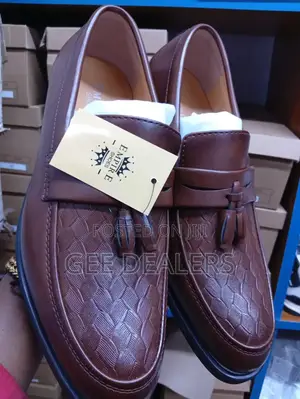 Empire Dark Tan Official Shoes, Slip-on Official Shoes