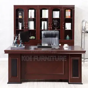 Office Desk; Executive 1.8m Mahogany Functional Office Desk
