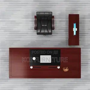 Office Desk; Executive 1.8m Mahogany Functional Office Desk