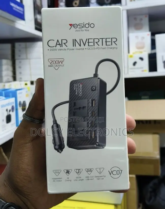 Yesido Vc07 Premium 200w Pd Fast Charging Car Inverter