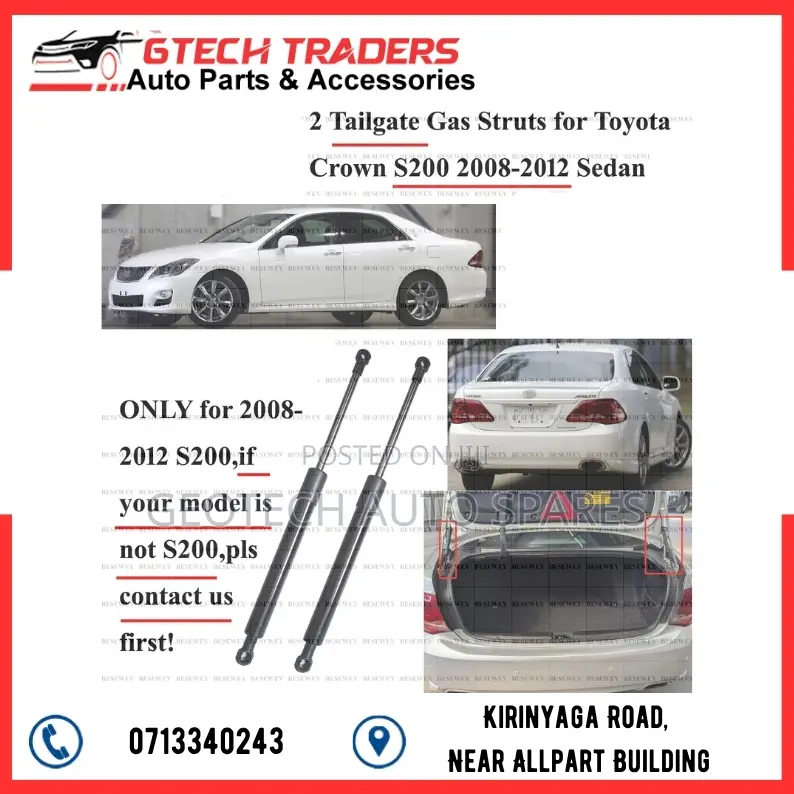 Toyota Crown Boot Shock Tailgate Gas Struts S200 2008-2012
