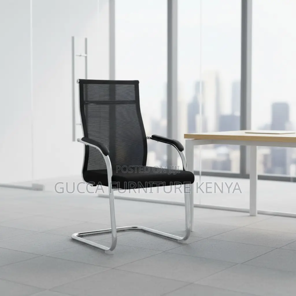 Mid-Back Mesh Guest Office Chair With Arms