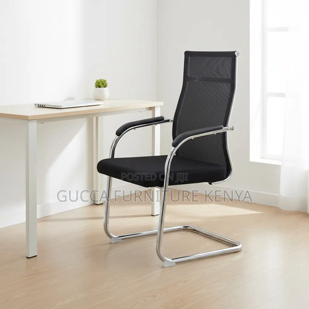 Mid-Back Mesh Guest Office Chair With Arms