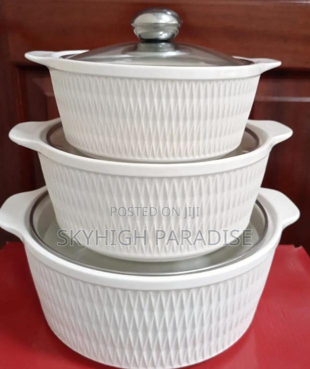 Set of 3 White Soup Pots - thumbnail 2