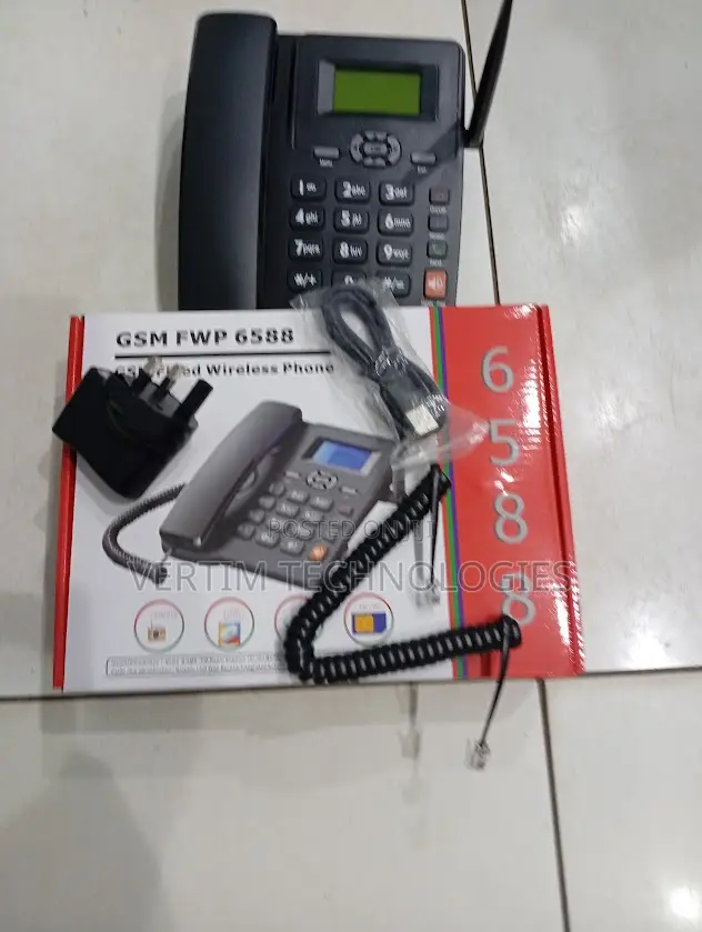 GSM 6588 Dual Sim GSM Fixed Landline Desktop Phone for Office Use