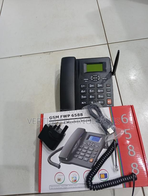 GSM 6588 Dual Sim GSM Fixed Landline Desktop Phone for Home Use