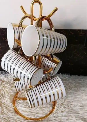 6 Pieces Stylish Gold Tree Cups