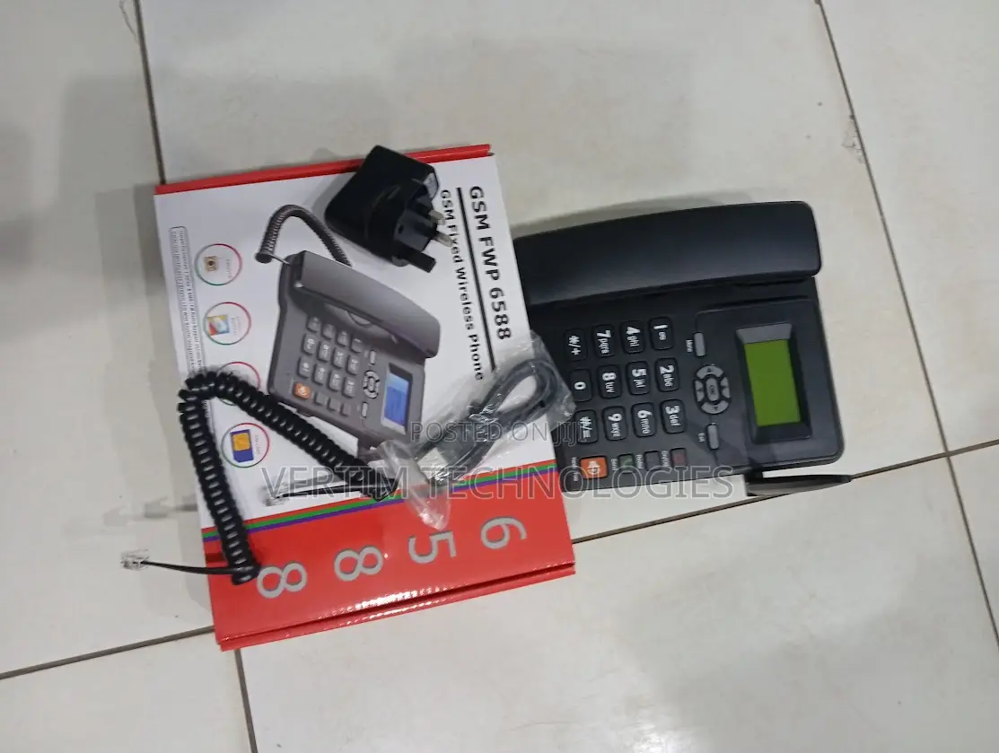 Battery Backup GSM 6588 Dual Sim GSM Fixed Landline Desktop Phone