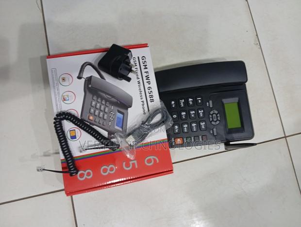Battery Backup GSM 6588 Dual Sim GSM Fixed Landline Desktop Phone