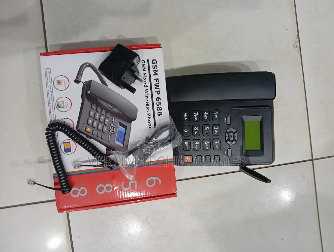 Time Display GSM 6588 Dual Sim GSM Fixed Landline Desktop Phone