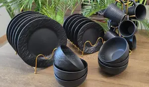 24 PCS High Quality Black Dinner Set
