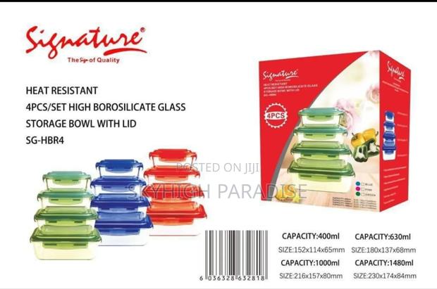 *Set of 4 Glass Storage Containers