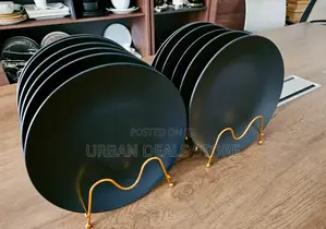 6 Pieces High Quality Modern Black Dinner Plate At