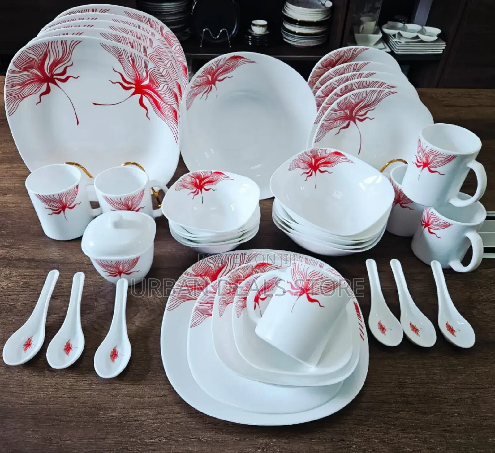 39 PCS Square Opal Glass Dinner Set