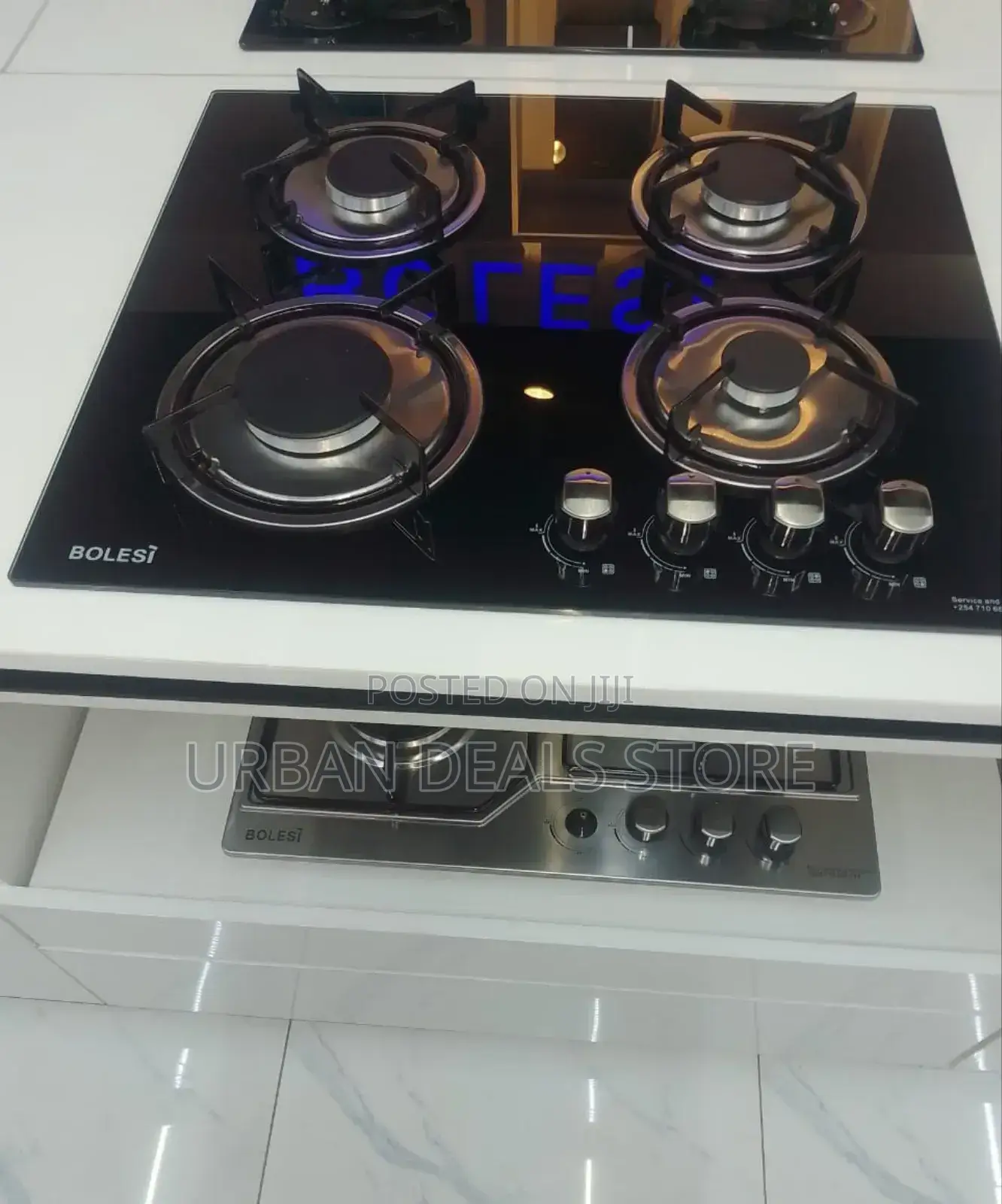 Bolesi 4-Burner Inbuilt Gas Hob (Tempered Glass)