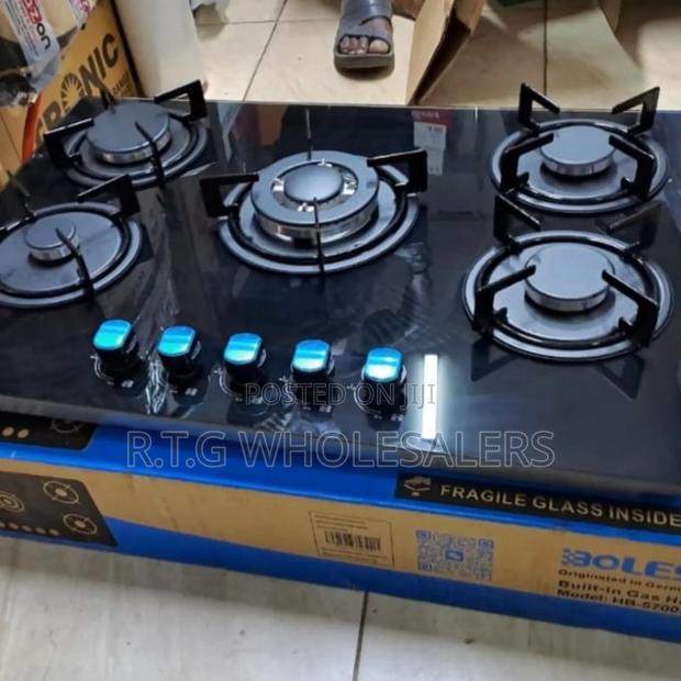 Bolesi 5 Gas Burner Tempered Glass Hob