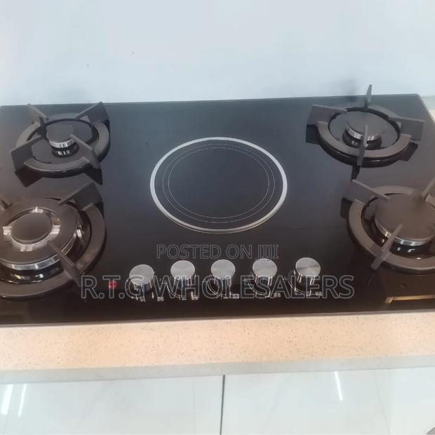 Bolesi 4 Gas + 1 Electric Infrared Glass Hob Cooker