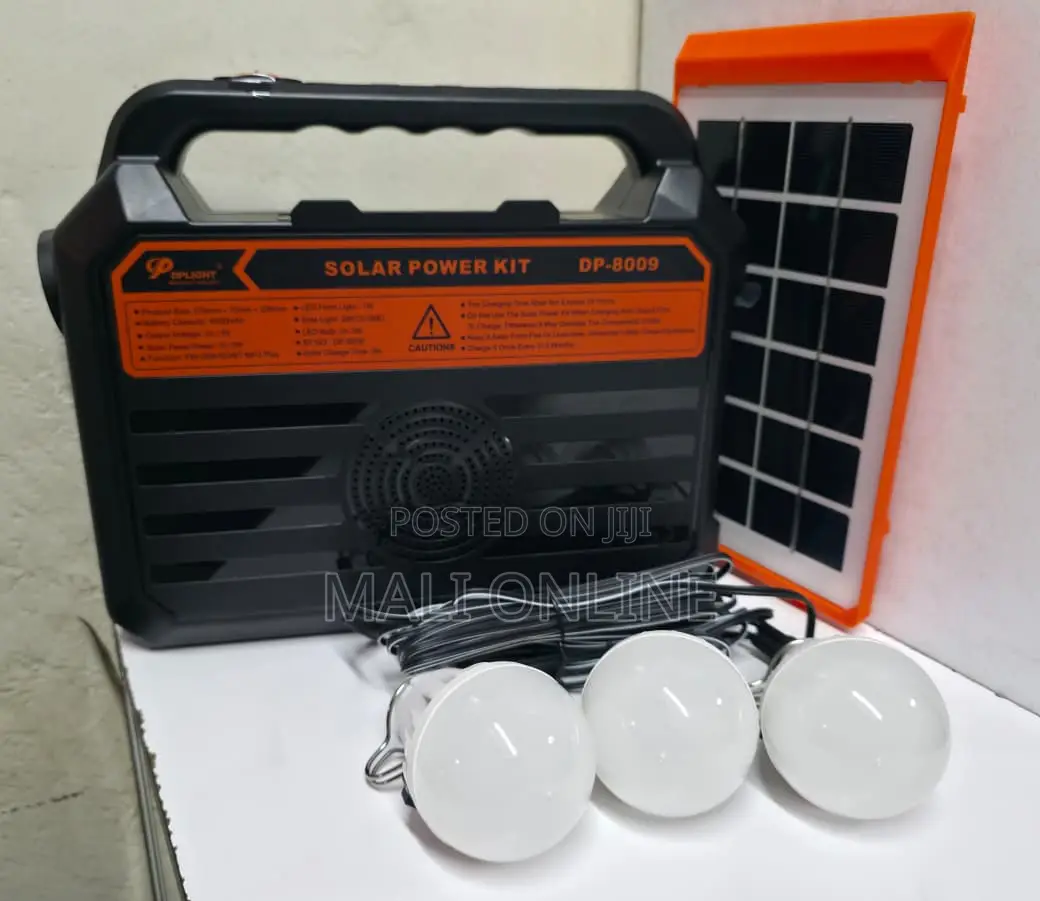 Solar Lighting Kit Bluetooth Radio Led Bulb System Portable Power Kit