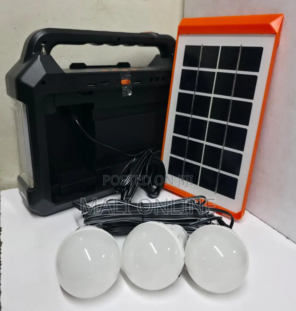 Solar Lighting Kit Bluetooth Radio Led Bulb System Portable Power Kit