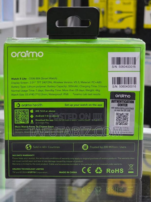 Oraimo Smart Watches 5 Lite Osw -804 - thumbnail 3