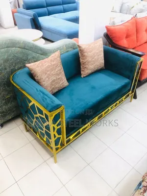 Metalic Sofa With Fabric Back and Seat