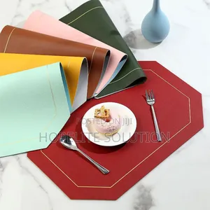 6 PCS Double Sided Pu Leather Nordic Style Antislip Tablemats