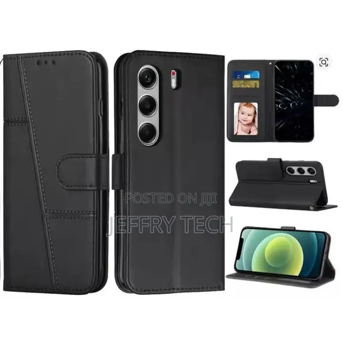 Tecno Camon 40 Pro Case Flip Black Magnetic Wallet Phone Case/ Cover