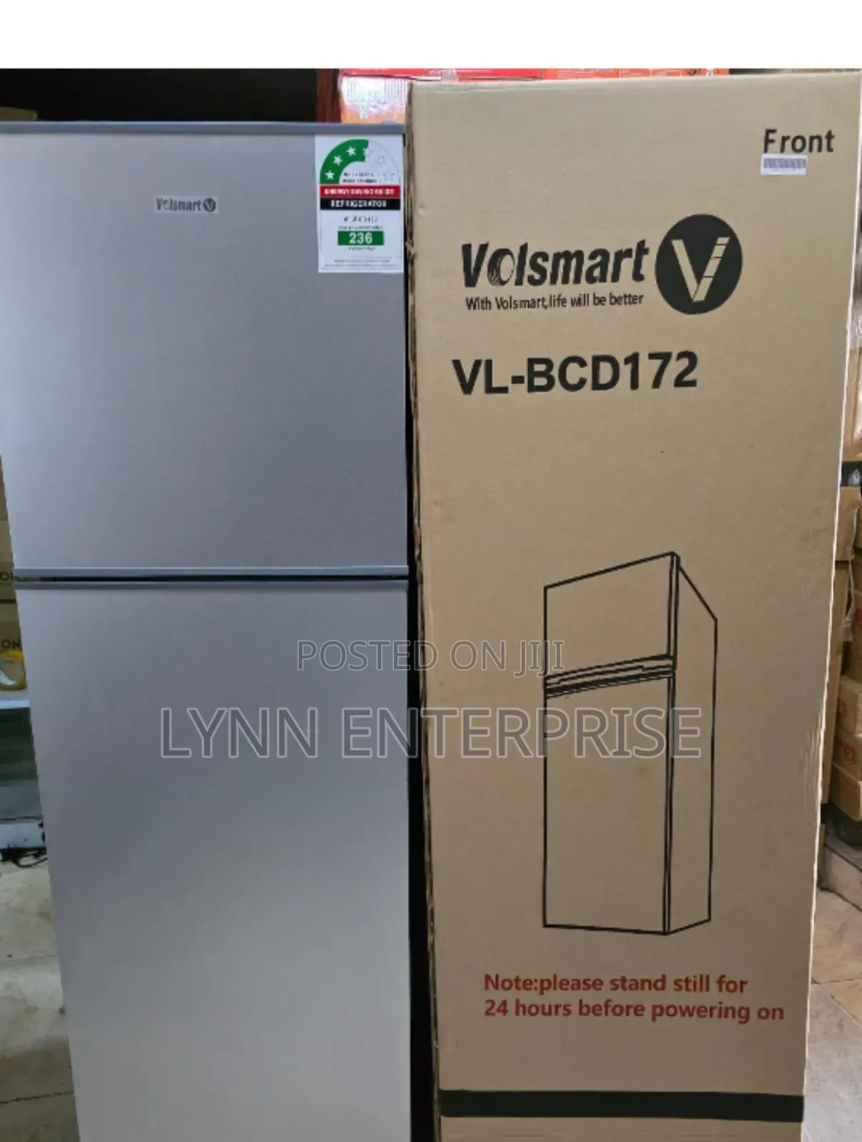 Silver Volsmart 172litres Double Door Refrigerator
