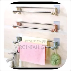 *54cm Self Adhesive Double Pole Towel Holder,