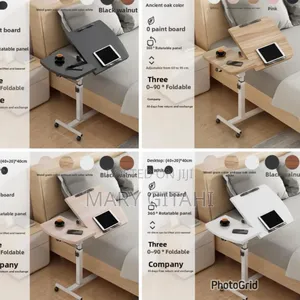Adjustable Laptop Desk With Wheels, Rotating Standing