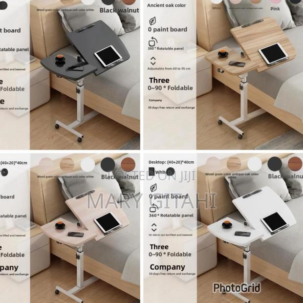 Adjustable Laptop Desk With Wheels, Rotating Standing