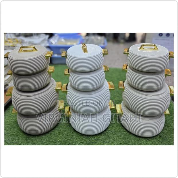 *Ceramic Gold 4pcs Smart Pot Insulated Hotpots