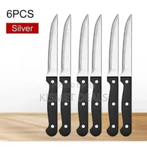 6pcs Stainless Steel Serrated Steak Knife Fruits, Butter Spread Meat
