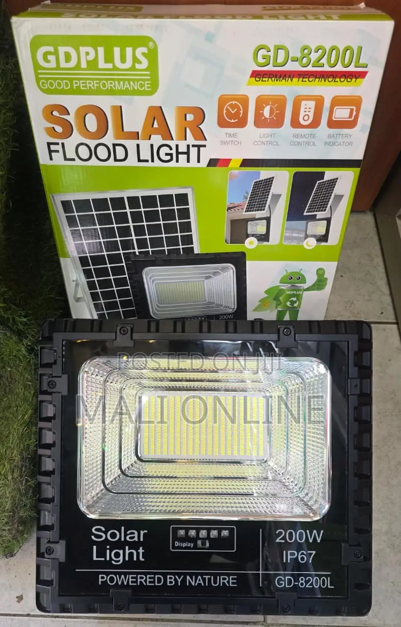 200w Solar Led Flood Light Outdoor Security Lamp Auto Dusk to Dawn