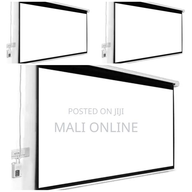 100 Inch Motorised Projector Screen Electric Remote Wall Ceiling Mount - thumbnail 2