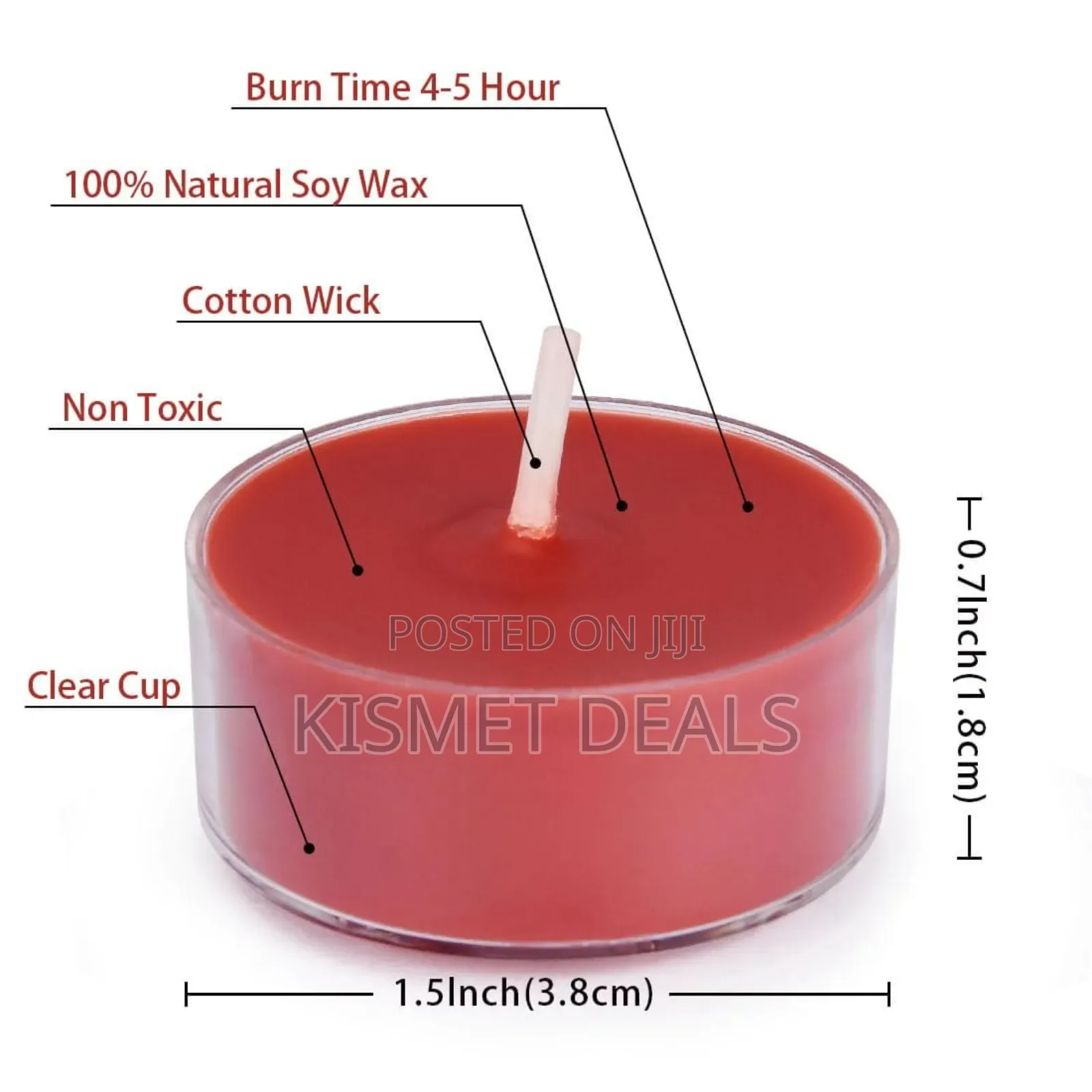 6pc Pack of Scented Candles in Glass Holders
