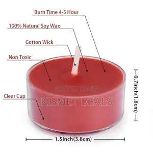 6pc Pack of Scented Candles in Glass Holders