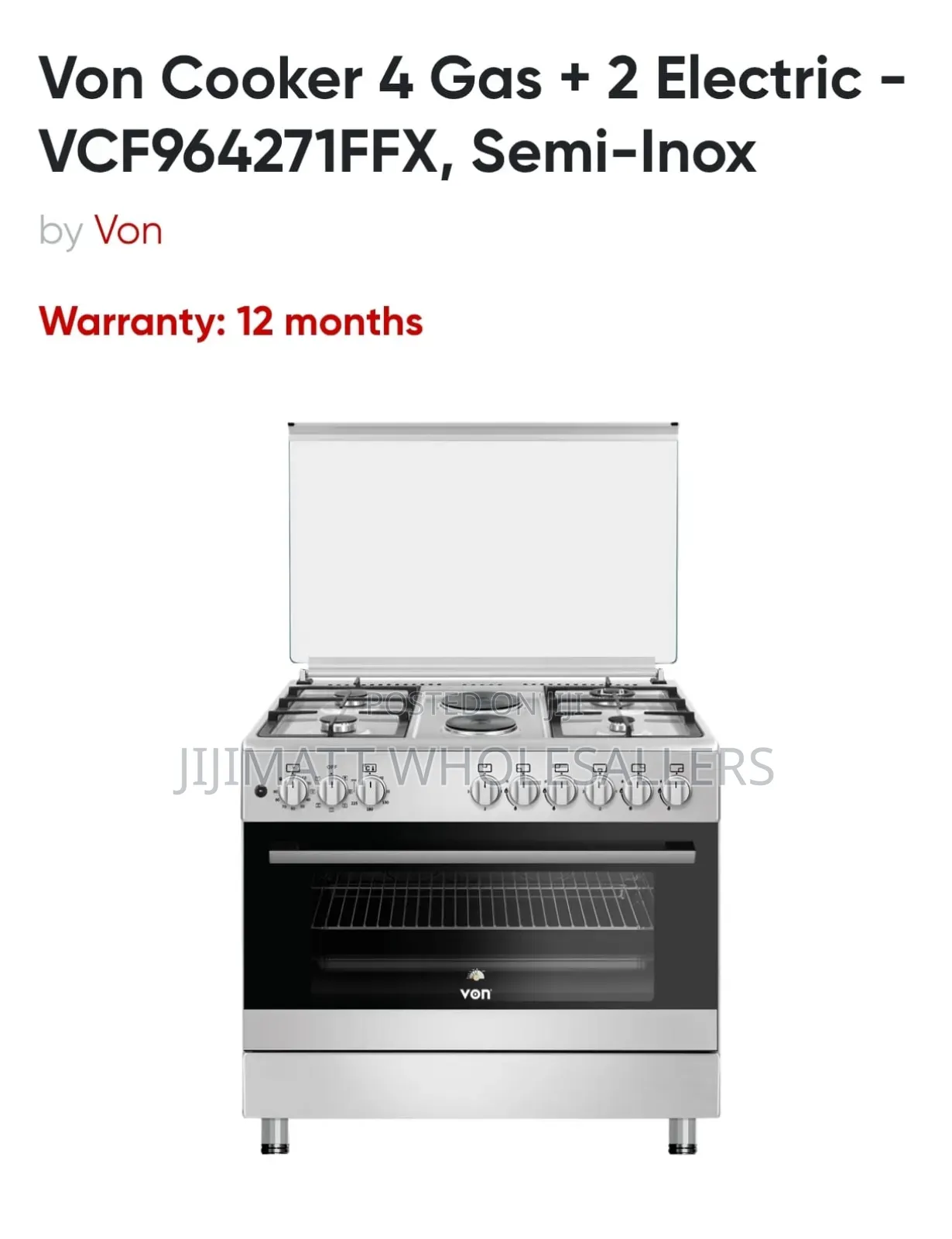 Von 60*90 4+2 Standing Cooker