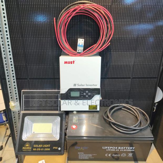 3.2kva Off Grid - 24v 200ah Lithium Battery - (2)625w Solar Panels Kit